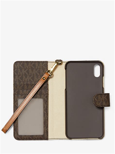 michael kors logo stripe wristlet folio case for iphone|Logo Stripe Wristlet Folio Case For iPhone XS Max .